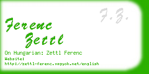 ferenc zettl business card